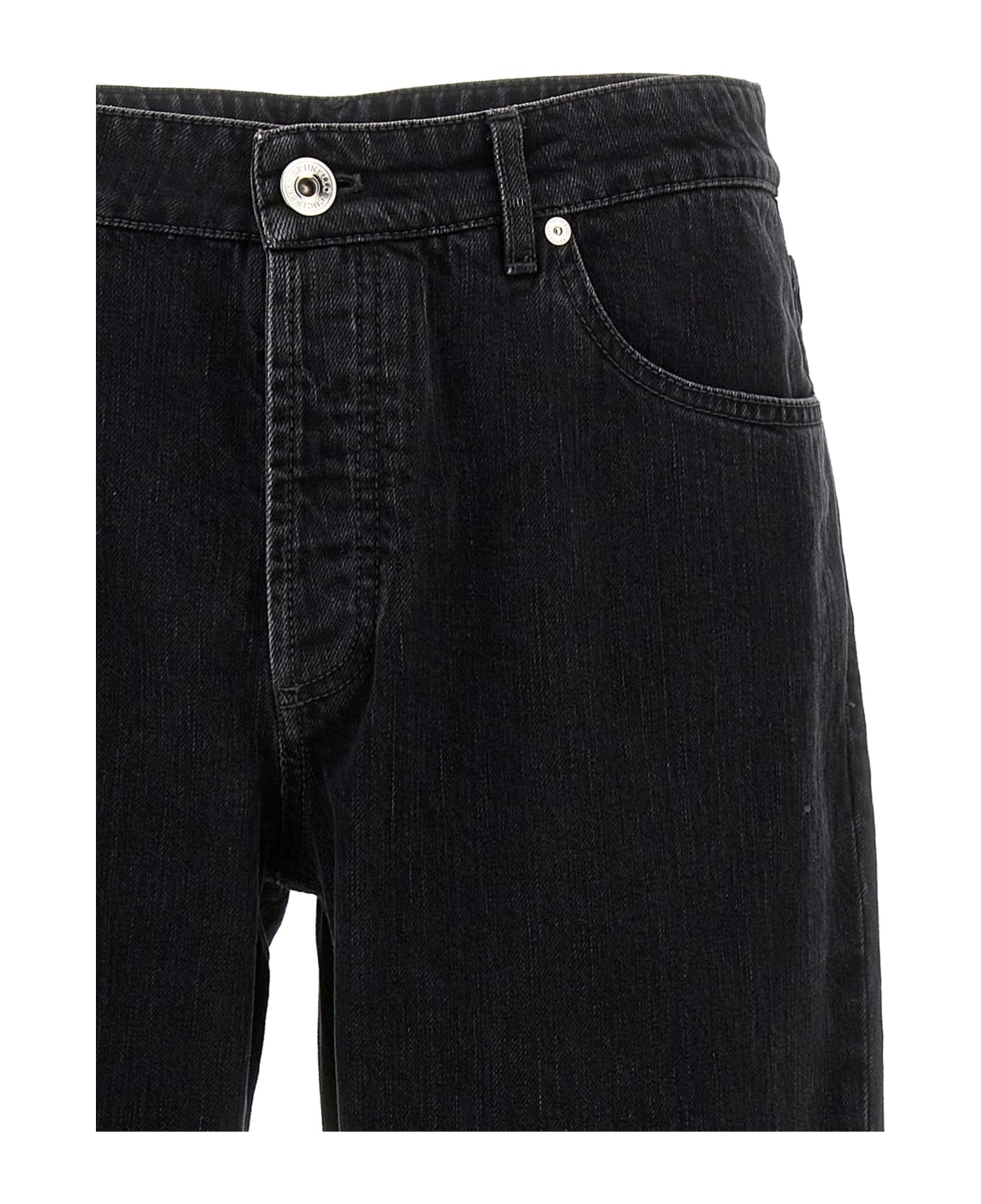 BRUNELLO CUCINELLI MEN'S DARK GREY TAILORED TROUSERS