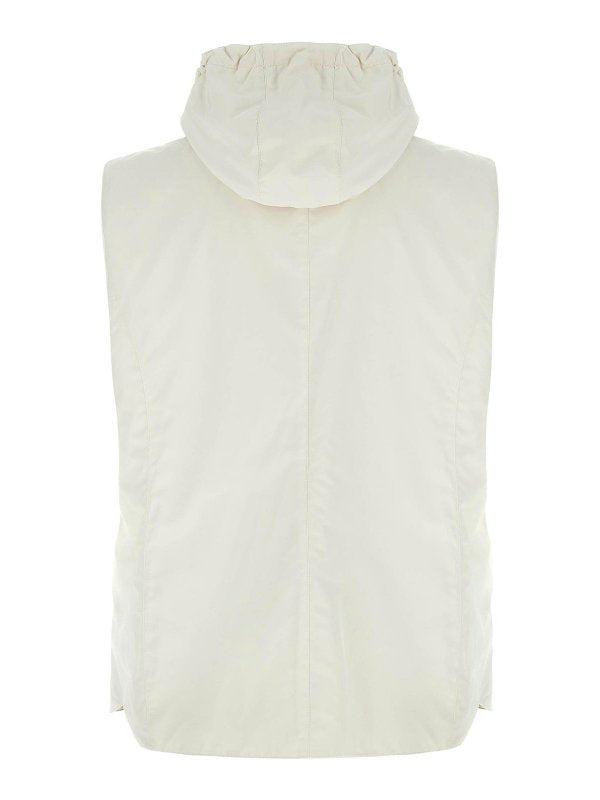 BRUNELLO CUCINELLI MEN'S OFF WHITE HOODED JACKET