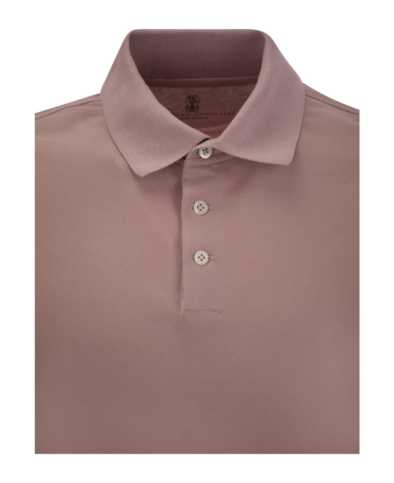 BRUNELLO CUCINELLI MEN'S ROSE POLO SHIRT