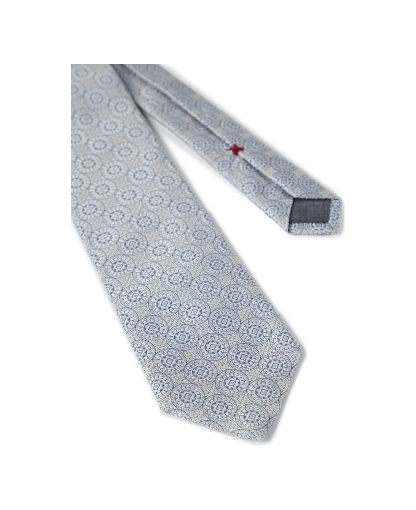 BRUNELLO CUCINELLI MEN'S PEARL SILK PATTERNED TIE