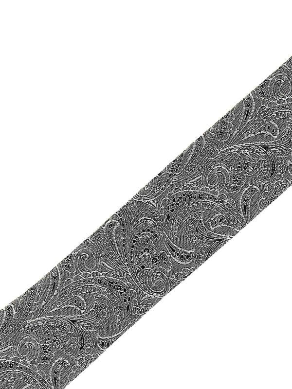 BRUNELLO CUCINELLI MEN'S MEDIUM GREY SILK TIE