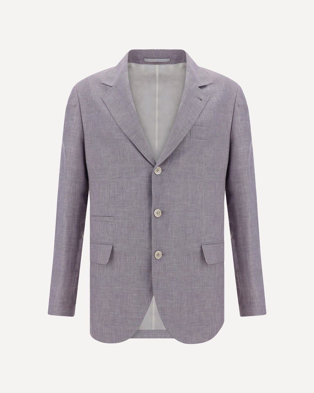 BRUNELLO CUCINELLI MEN'S LAVENDER WOOL LINEN BLAZER