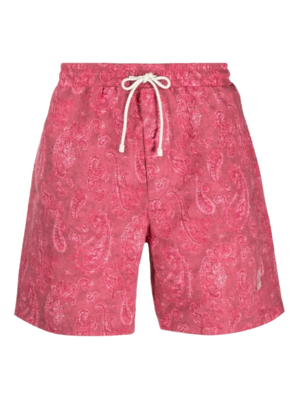 BRUNELLO CUCINELLI MEN'S RASPBERRY PAISLEY TAILORED SHORTS