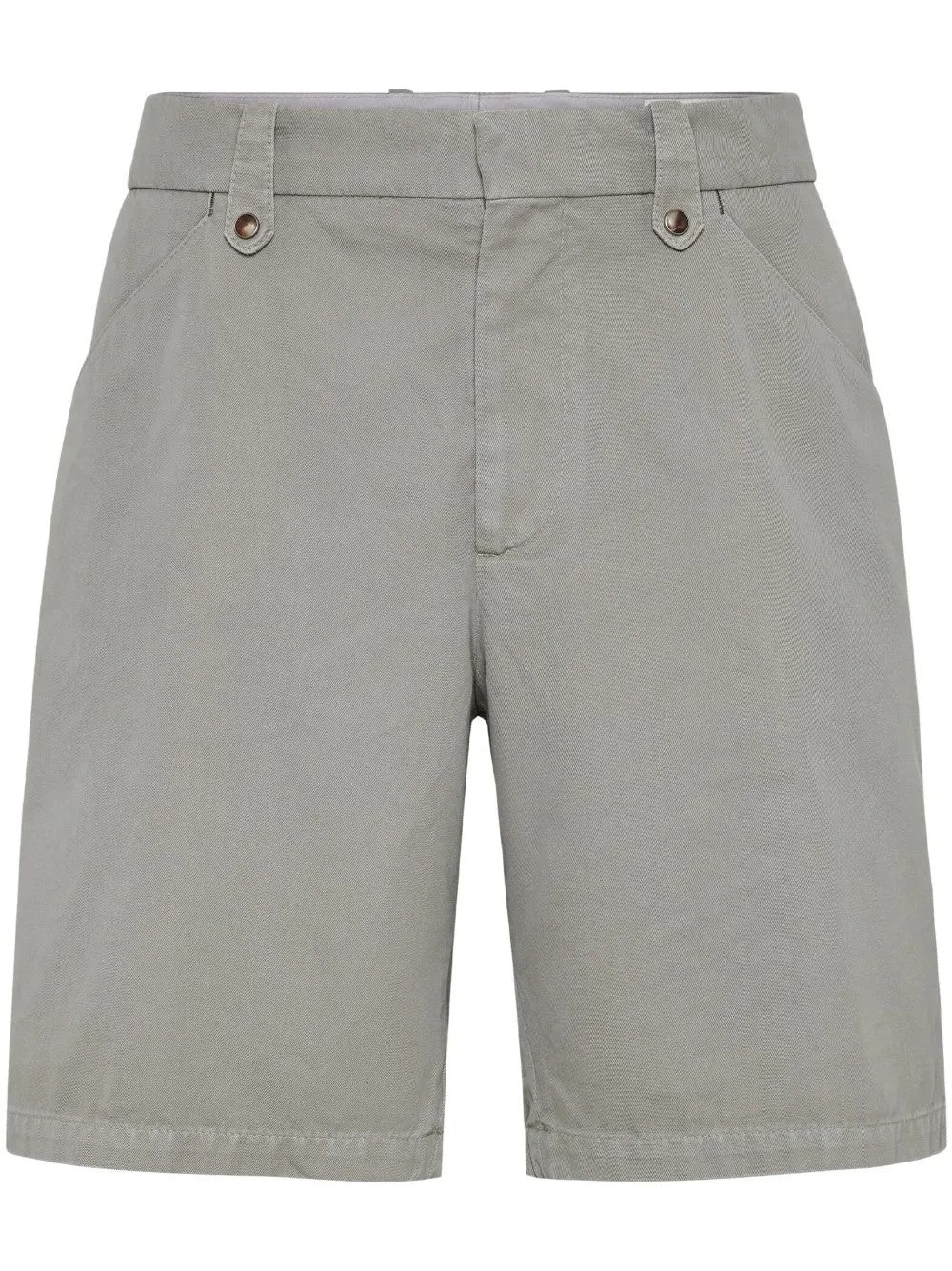BRUNELLO CUCINELLI MEN'S LIGHT GREY TAILORED SHORTS