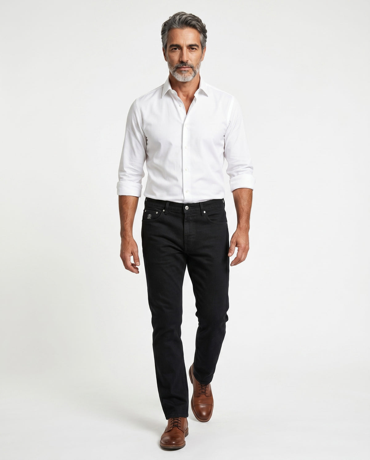 BRUNELLO CUCINELLI MEN'S BLACK SLIM FIT TROUSERS