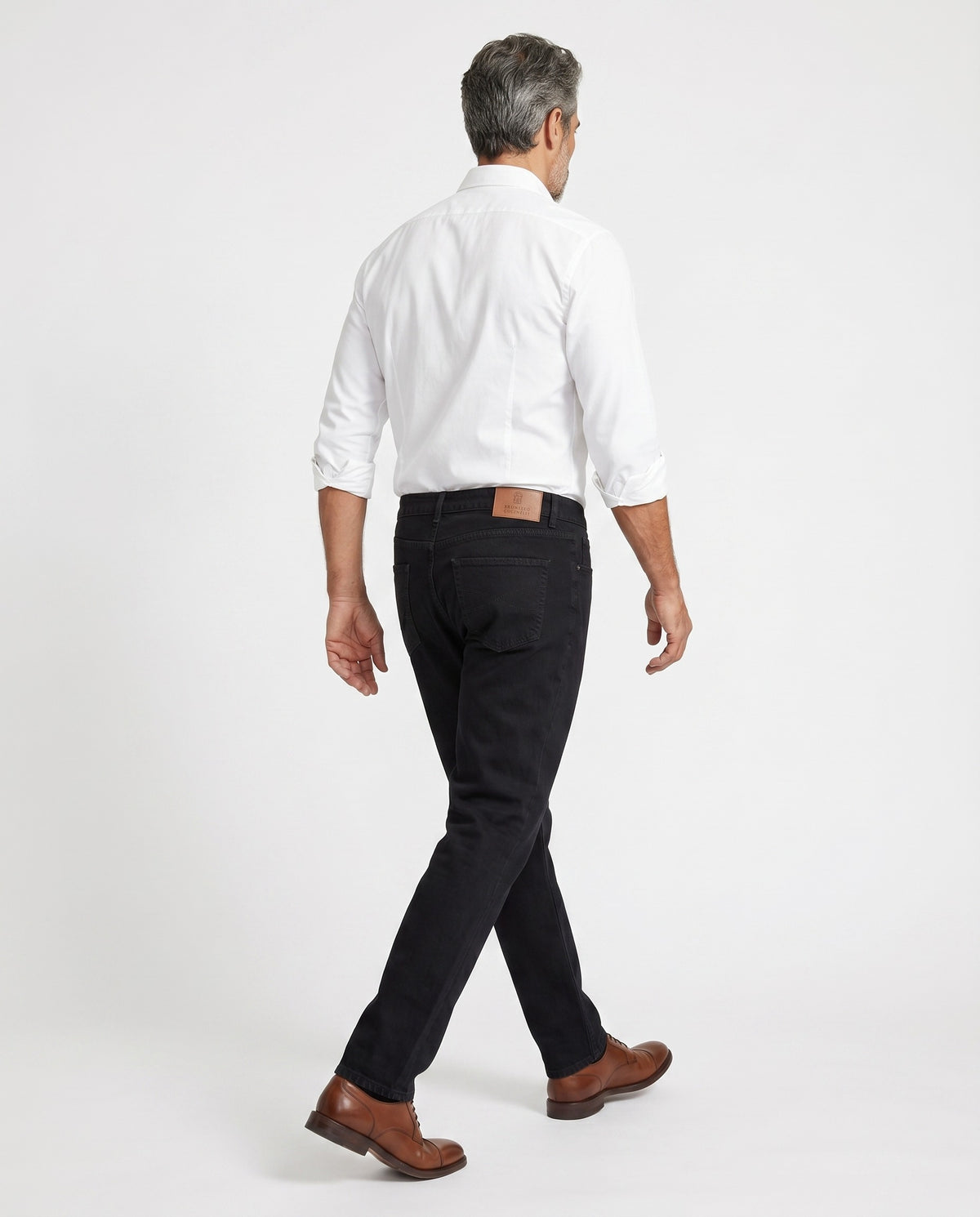 BRUNELLO CUCINELLI MEN'S BLACK SLIM FIT TROUSERS