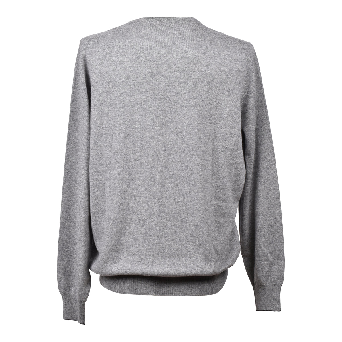 BRUNELLO CUCINELLI MEN'S GRAY CASHMERE VNECK SWEATER