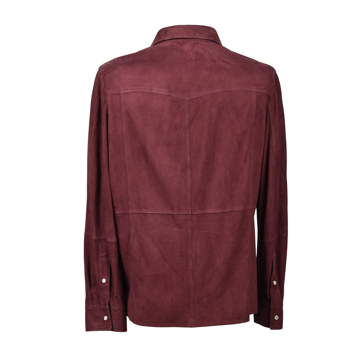 BRUNELLO CUCINELLI MEN'S BURGUNDY SUEDE CROPPED JACKET