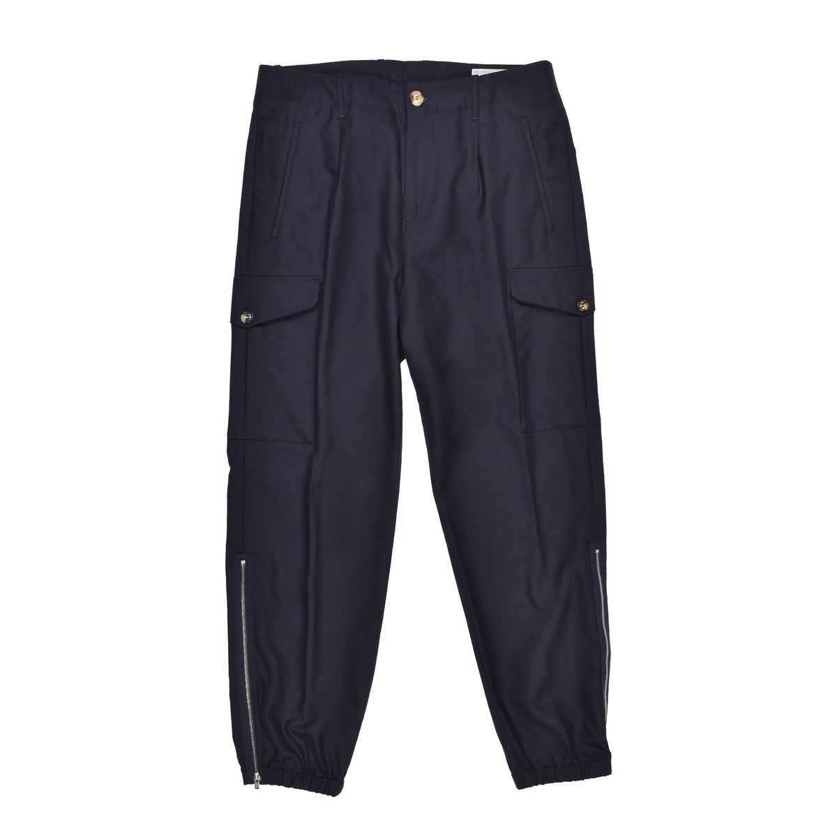 BRUNELLO CUCINELLI MEN'S NAVY VIRGIN WOOL CARGO TROUSERS