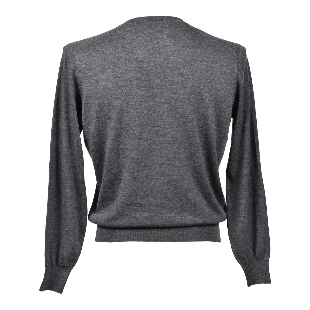 BRUNELLO CUCINELLI MEN'S GRAY CASHMERE V NECK SWEATER