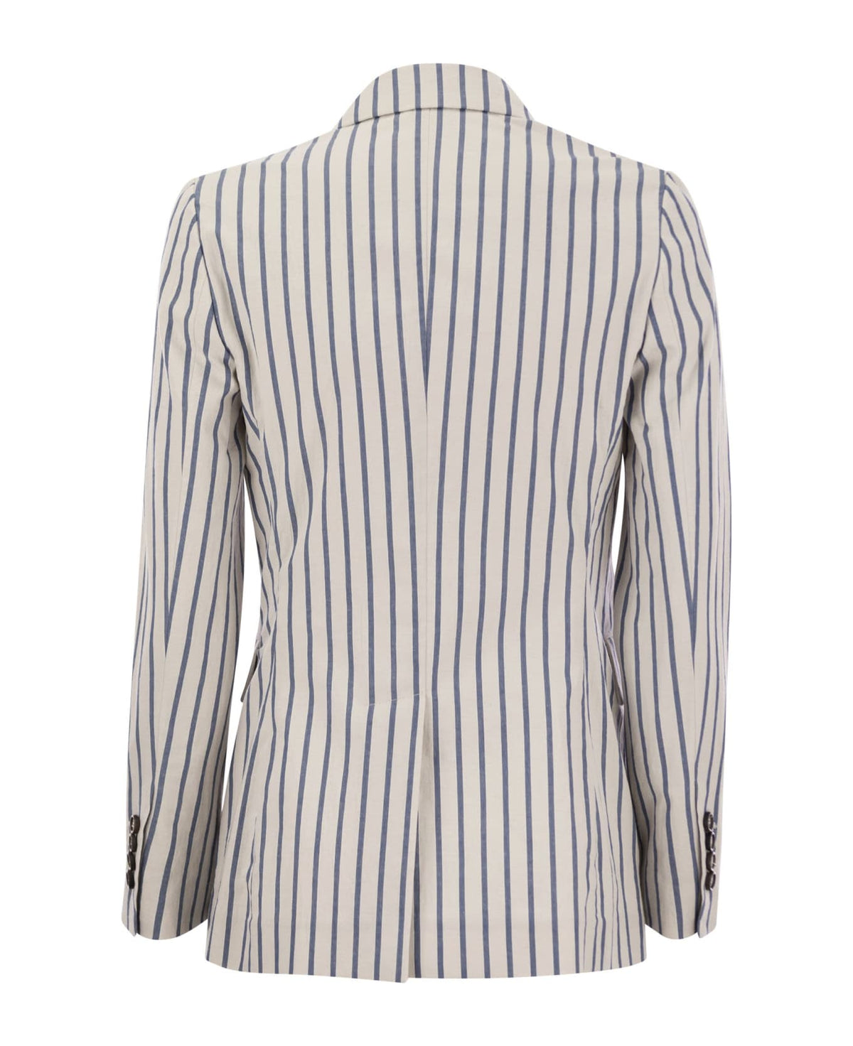 BRUNELLO CUCINELLI WOMEN'S WHITE STRIPED DOUBLE BREASTED JACKET