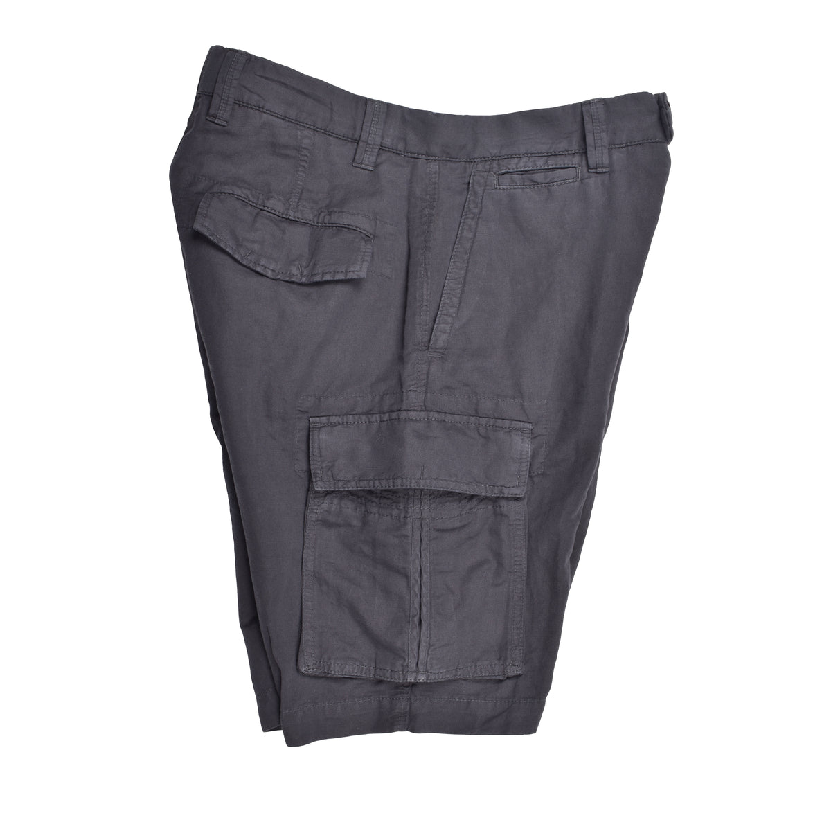 BRUNELLO CUCINELLI MEN'S DARK GREY LINEN BLEND SHORTS