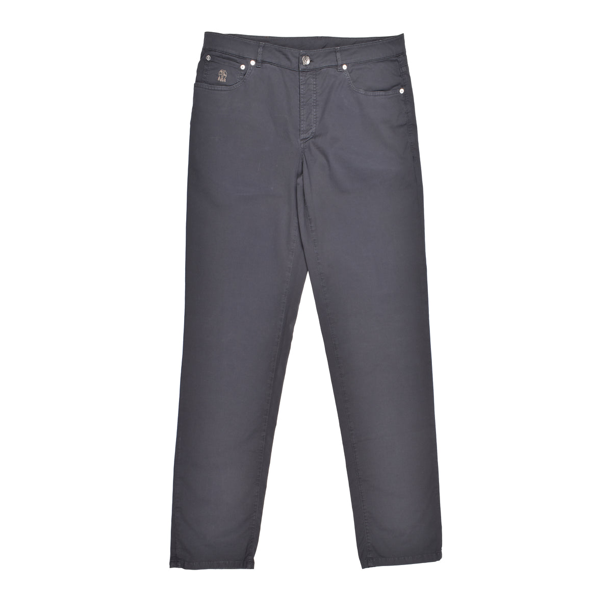 BRUNELLO CUCINELLI MEN'S DARK GREY TAILORED TROUSERS