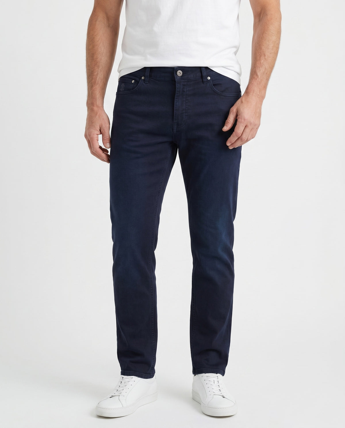 BRUNELLO CUCINELLI MEN'S DARK NAVY TRADITIONAL TROUSERS