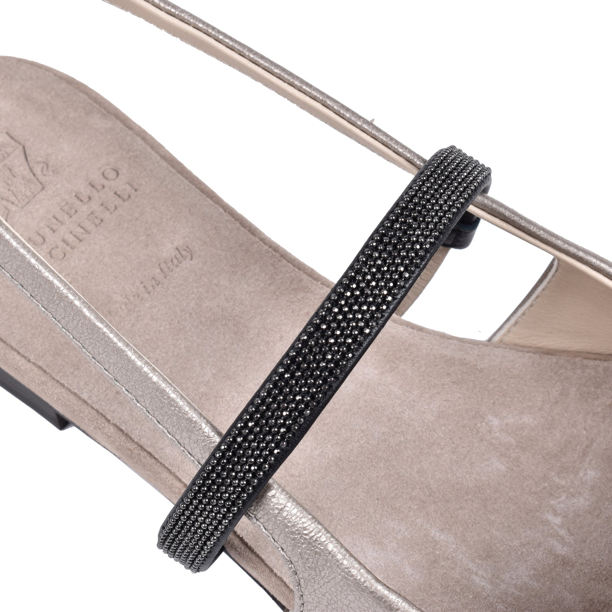 BRUNELLO CUCINELLI WOMEN'S METALLIC LEATHER SLINGBACK SHOES