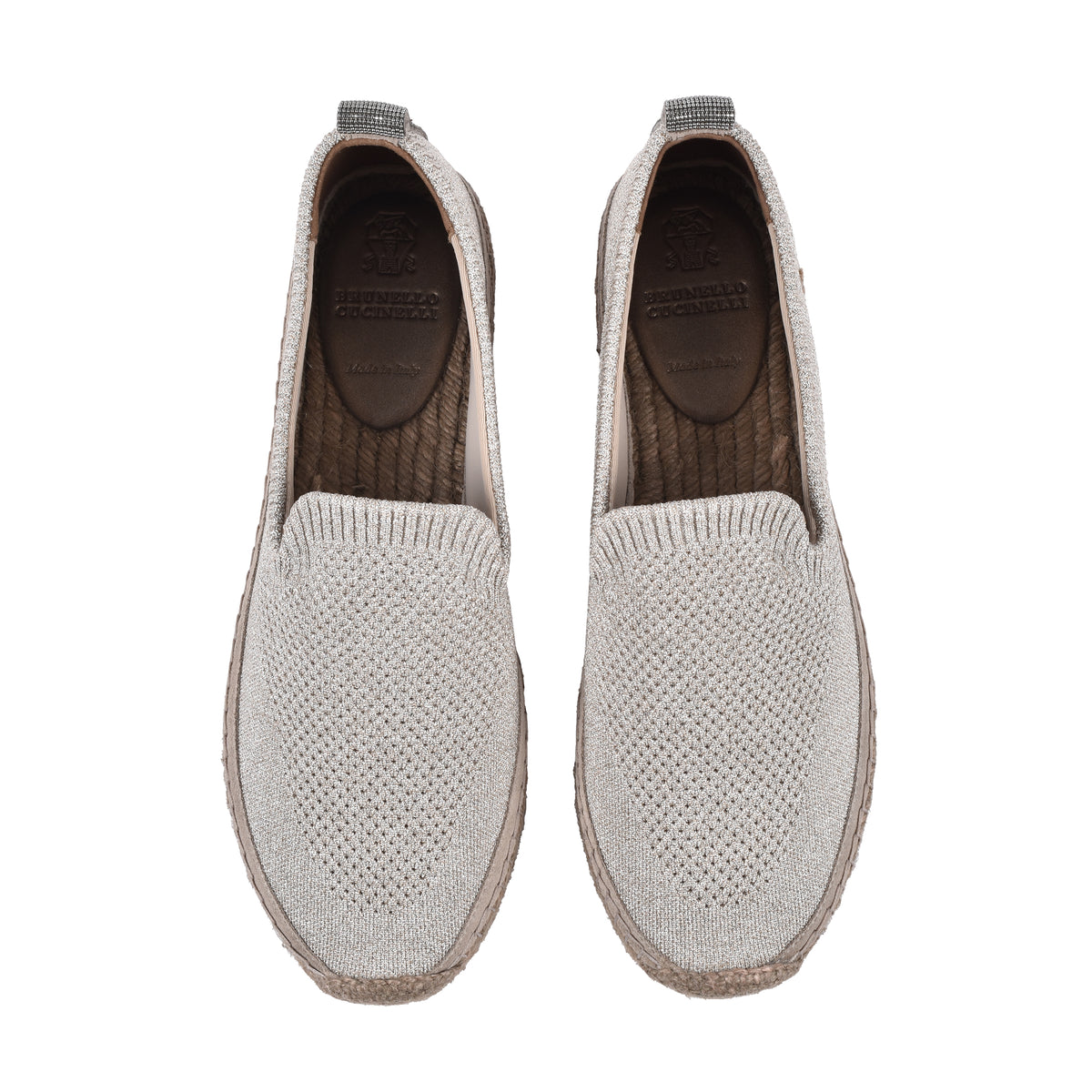 BRUNELLO CUCINELLI WOMEN'S LIGHT BEIGE KNIT ESPADRILLES