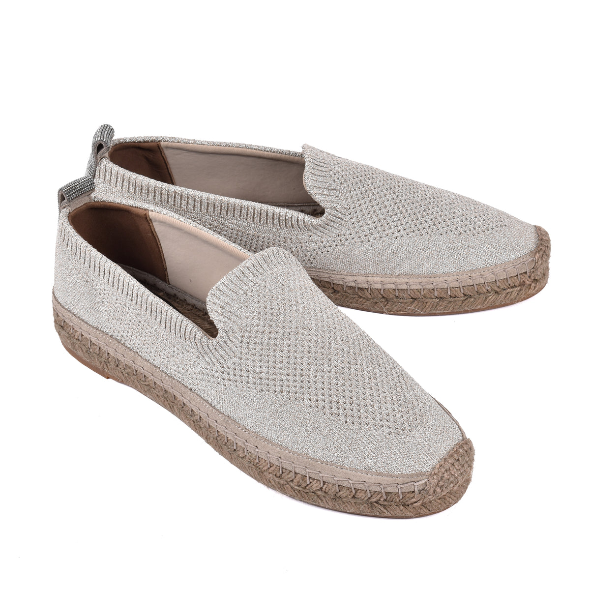 BRUNELLO CUCINELLI WOMEN'S LIGHT BEIGE KNIT ESPADRILLES