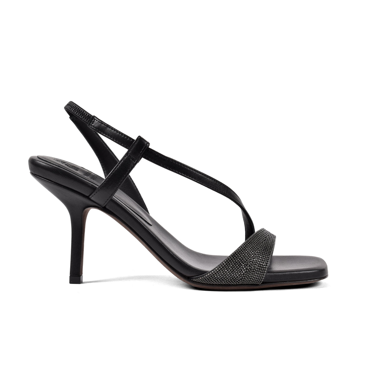 BRUNELLO CUCINELLI WOMEN'S BLACK LEATHER OPEN TOE SANDALS