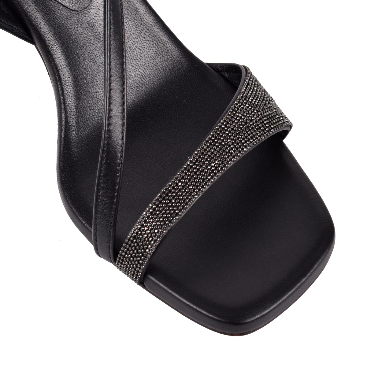 BRUNELLO CUCINELLI WOMEN'S BLACK LEATHER OPEN TOE SANDALS