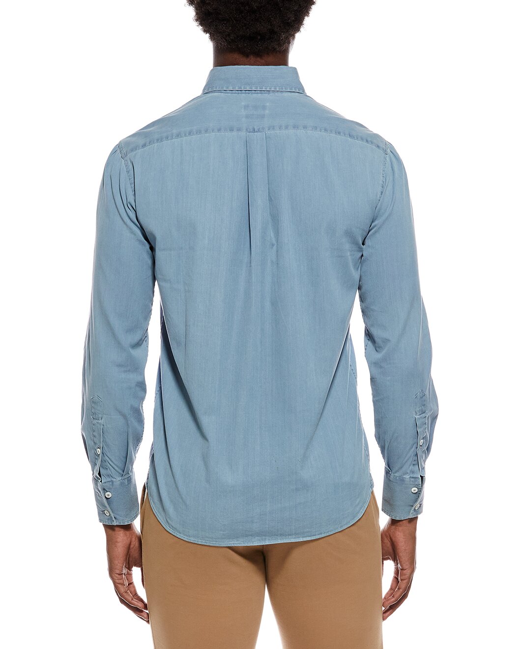 BRUNELLO CUCINELLI MEN'S LIGHT BLUE COTTON SHIRT