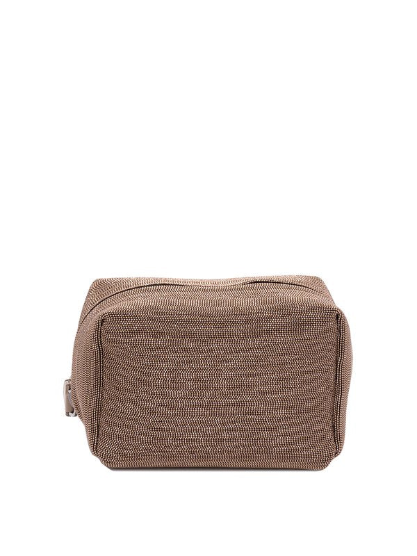 BRUNELLO CUCINELLI WOMEN'S TESTA DI MORO TEXTURED LEATHER POUCH