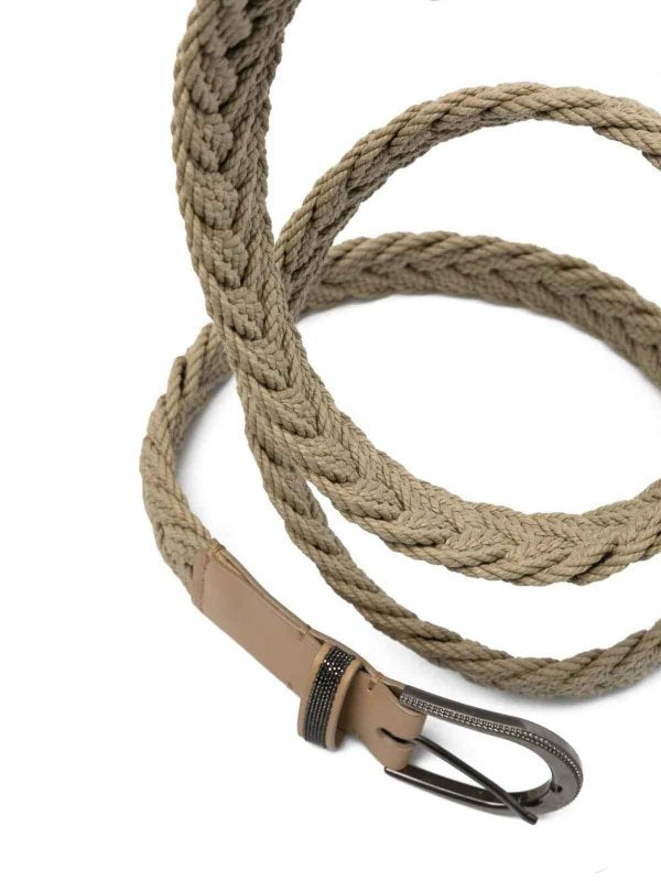 BRUNELLO CUCINELLI WOMEN'S CORDA BRAIDED COTTON BELT