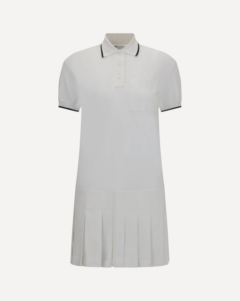BRUNELLO CUCINELLI WOMEN'S WHITE COTTON POLO DRESS