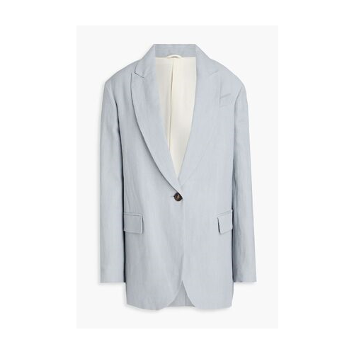BRUNELLO CUCINELLI WOMEN'S LIGHT BLUE RELAXED BLAZER
