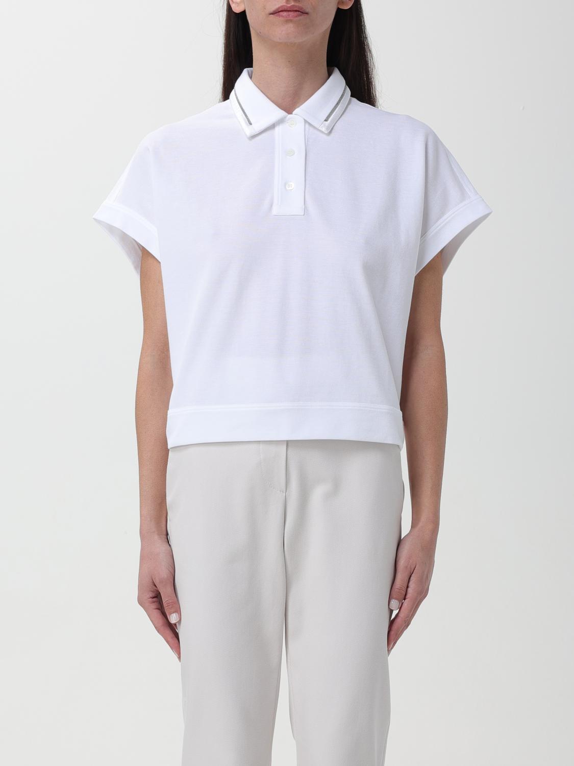 BRUNELLO CUCINELLI WOMEN'S WHITE BOXY COTTON SHIRT