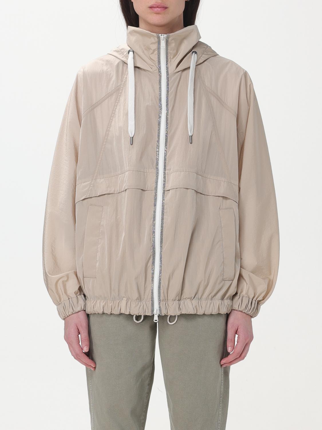 BRUNELLO CUCINELLI WOMEN'S LIGHT BEIGE HOODED JACKET