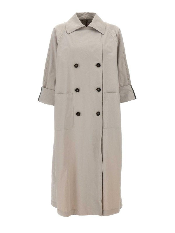 BRUNELLO CUCINELLI WOMEN'S LIGHT BEIGE OVERSIZED COAT