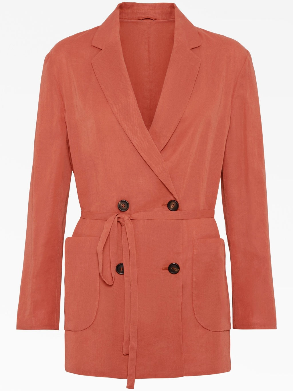 BRUNELLO CUCINELLI WOMEN'S RUST RELAXED COTTON JACKET
