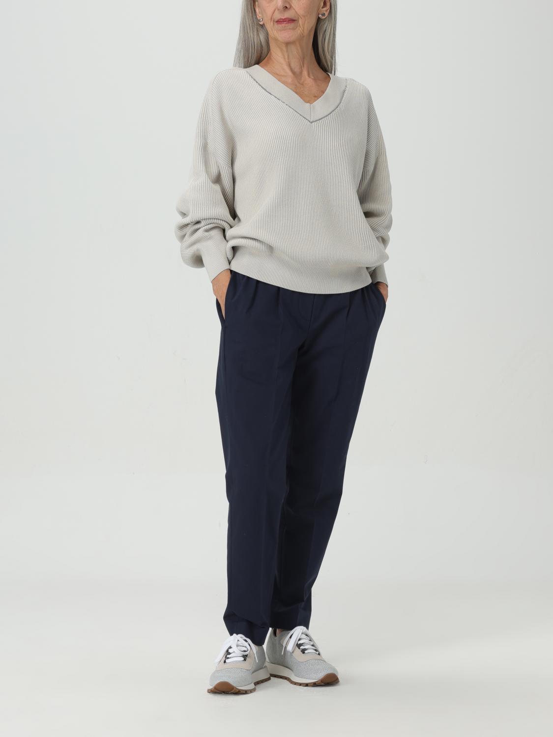 BRUNELLO CUCINELLI WOMEN'S DARK BLUE TAILORED TROUSERS