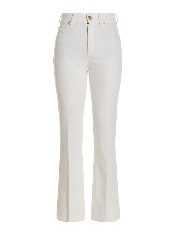BRUNELLO CUCINELLI WOMEN'S OFF WHITE TAILORED TROUSERS