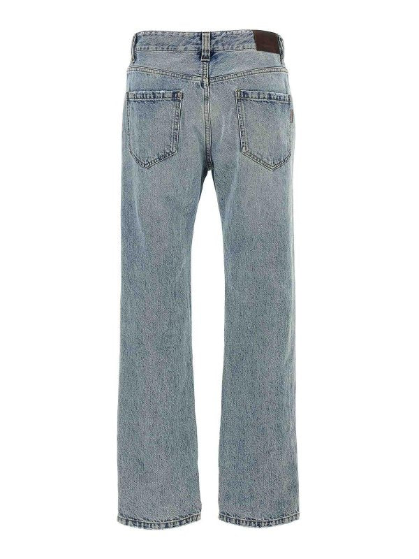 BRUNELLO CUCINELLI WOMEN'S LIGHT BLUE STRAIGHT TROUSERS
