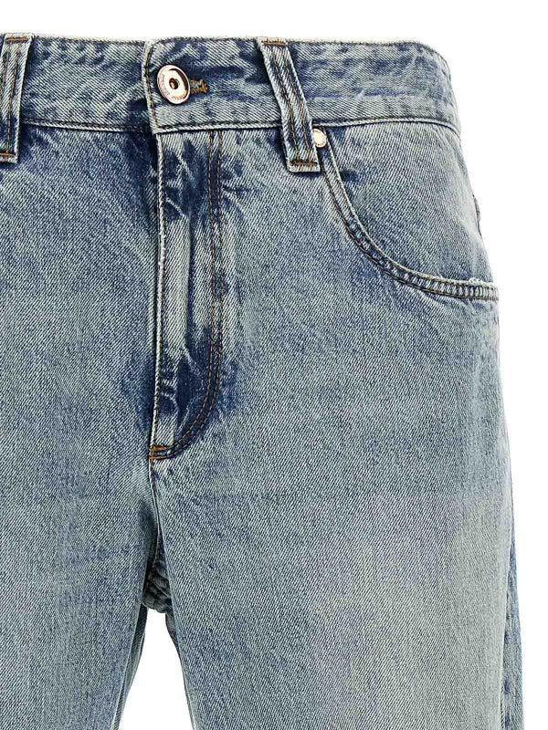 BRUNELLO CUCINELLI WOMEN'S LIGHT BLUE STRAIGHT TROUSERS