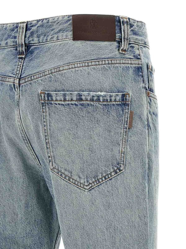 BRUNELLO CUCINELLI WOMEN'S LIGHT BLUE STRAIGHT TROUSERS