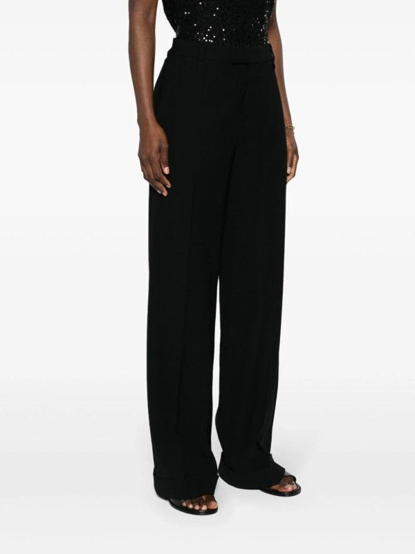 BRUNELLO CUCINELLI WOMEN'S BLACK WIDE LEG TROUSERS