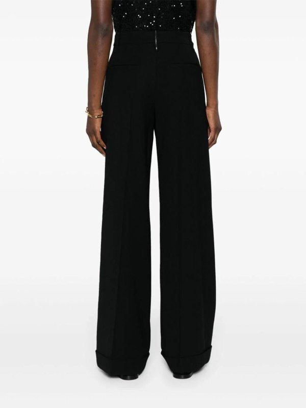 BRUNELLO CUCINELLI WOMEN'S BLACK WIDE LEG TROUSERS