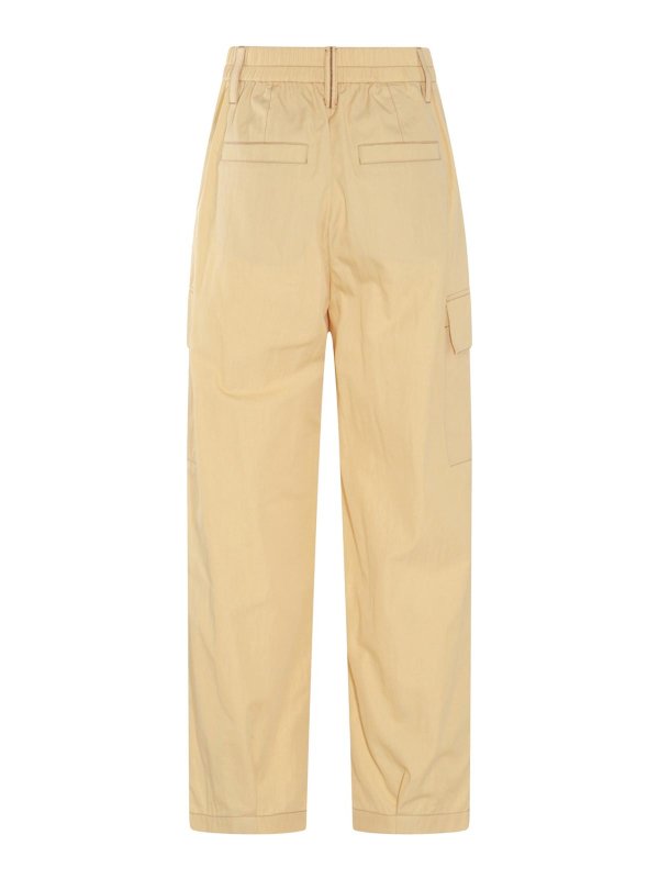 BRUNELLO CUCINELLI WOMEN'S LIGHT YELLOW RELAXED TROUSERS