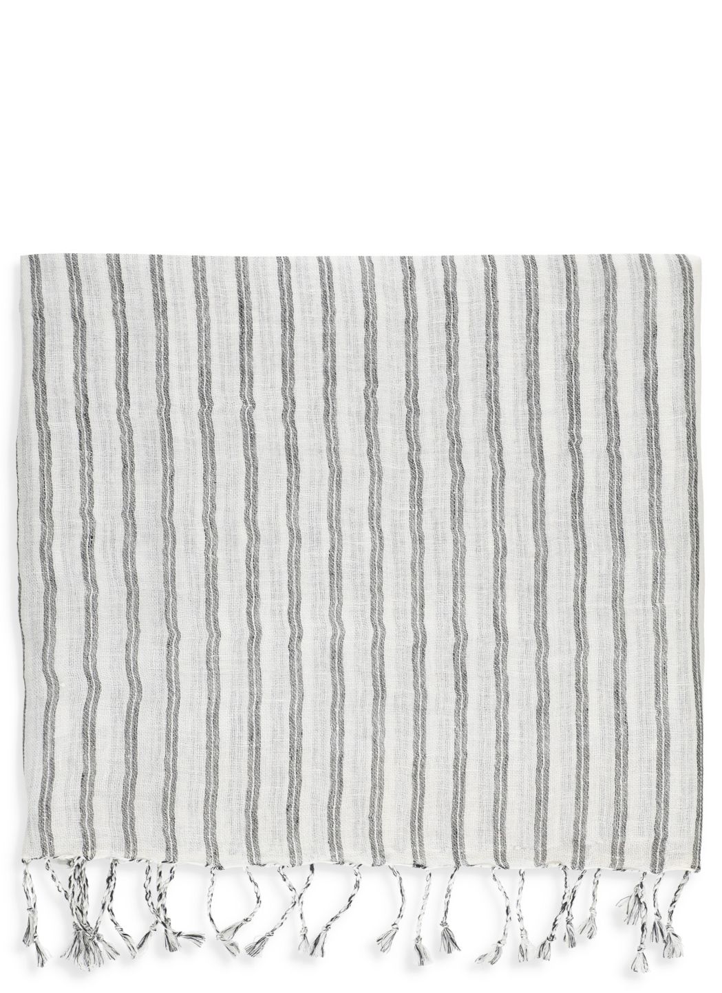 BRUNELLO CUCINELLI WOMEN'S WHITE STRIPED LINEN SCARF