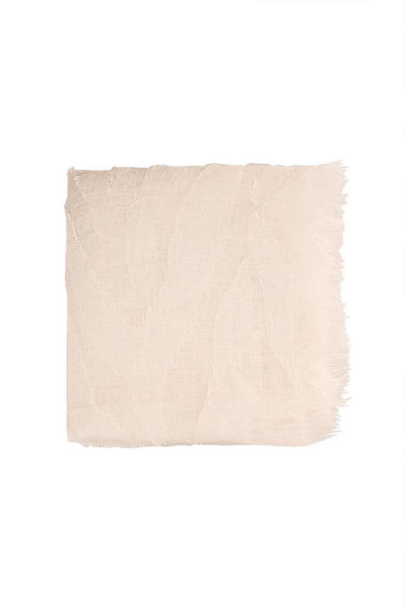 BRUNELLO CUCINELLI WOMEN'S NATURAL LINEN TEXTURED SCARF
