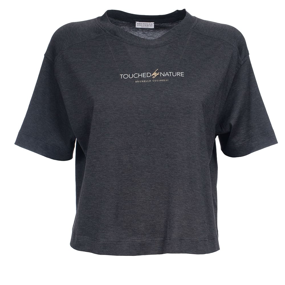 BRUNELLO CUCINELLI WOMEN'S DARK GREY COTTON SHIRT