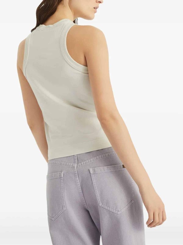 BRUNELLO CUCINELLI WOMEN'S WARM WHITE SEQUINED SHIRT