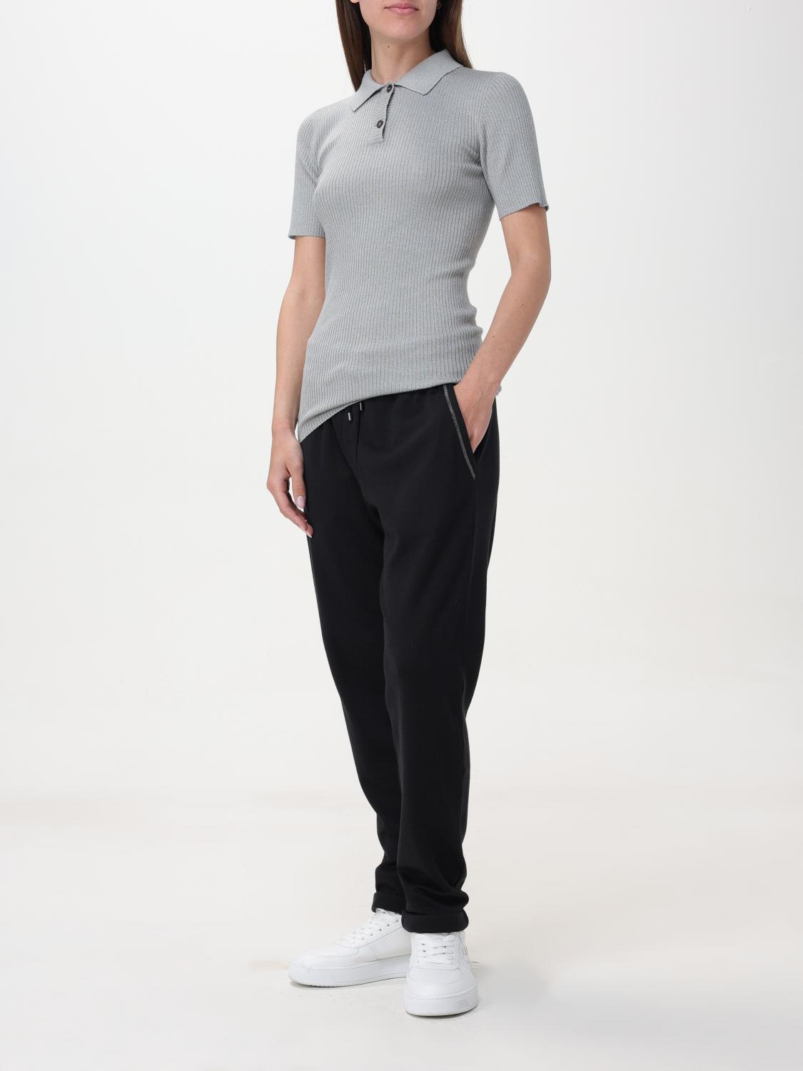 BRUNELLO CUCINELLI WOMEN'S LIGHT GREY WOOL BLEND SHIRT