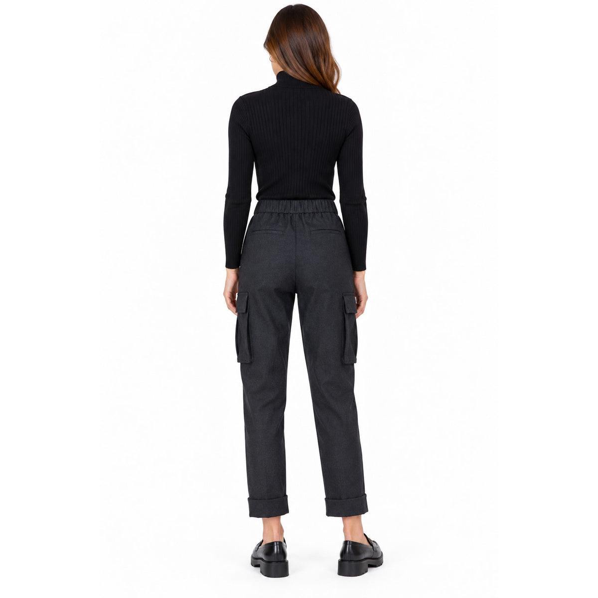 Peserico Drawstring Waistband Cropped Track Pants Black Size 38