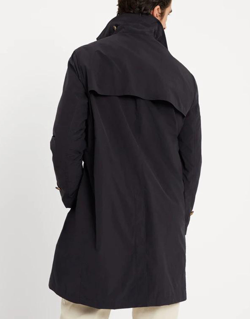 BRUNELLO CUCINELLI MEN'S BLACK TAILORED TRENCH JACKET