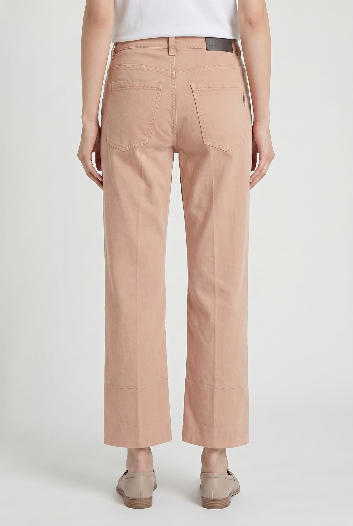 BRUNELLO CUCINELLI WOMEN'S PAPAYA COTTON STRAIGHT LEG TROUSERS
