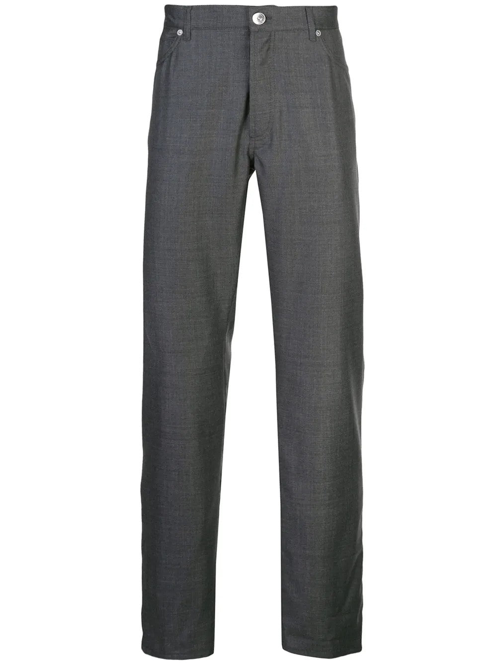 BRUNELLO CUCINELLI MEN'S MEDIUM GREY WOOL TROUSERS