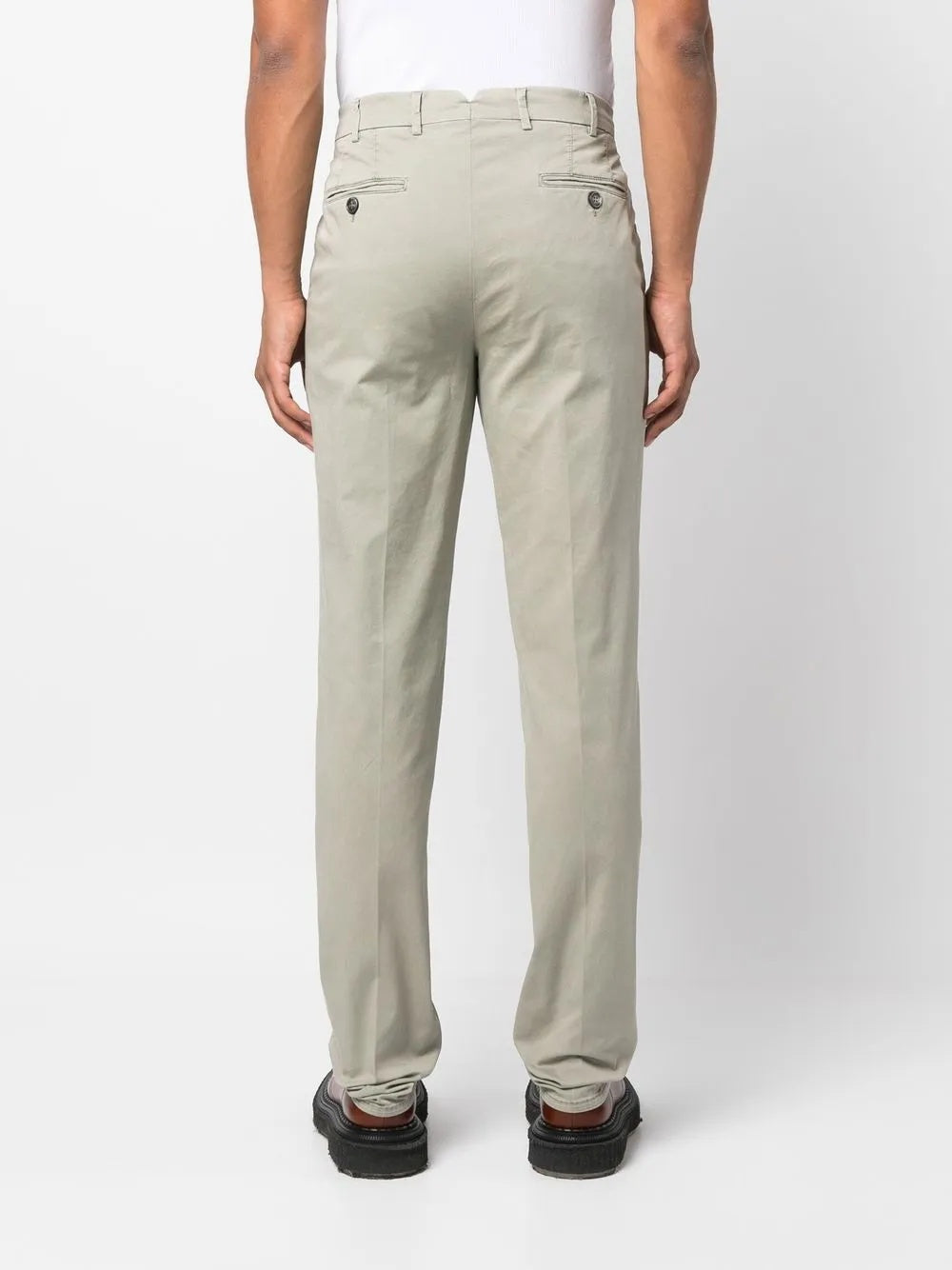 BRUNELLO CUCINELLI MEN'S LIGHT GREY TAILORED TROUSERS